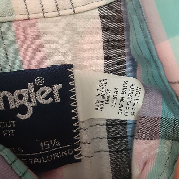 Wrangler Cowboy Cut Mens 15.5 X-Long Tails Pearl Snap Western Short Sleeve Shirt - Picture 6 of 9